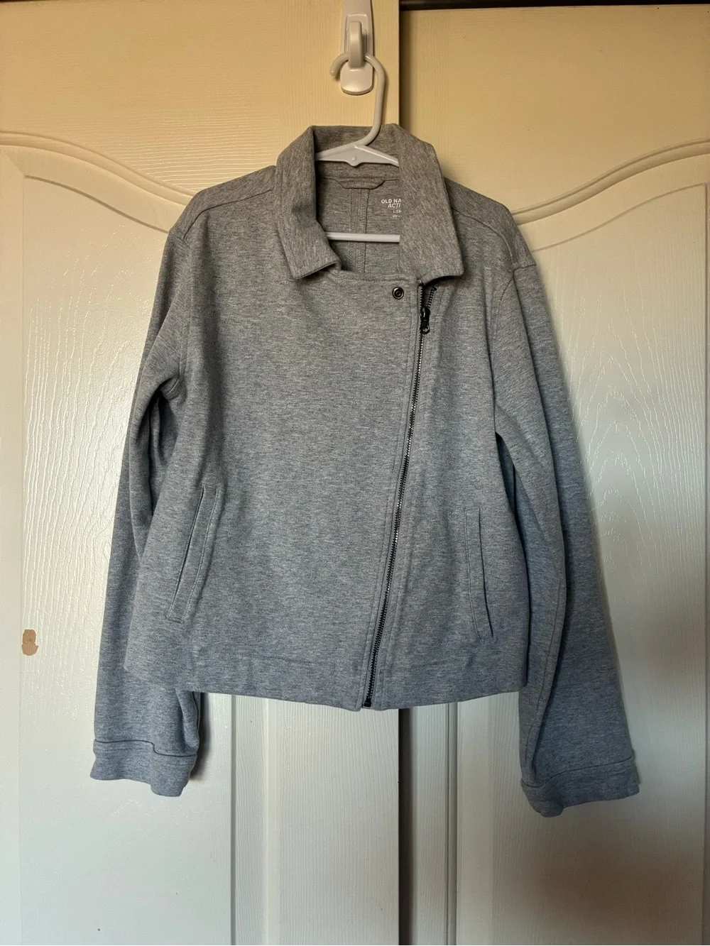Old Navy Girl Active Grey Jacket Coat Zipper Long Sleeve Cotton Size Large 10-12
